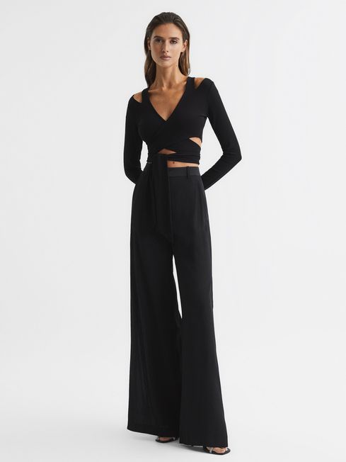 Reiss Camille Tie-Front Crop Top | REISS USA