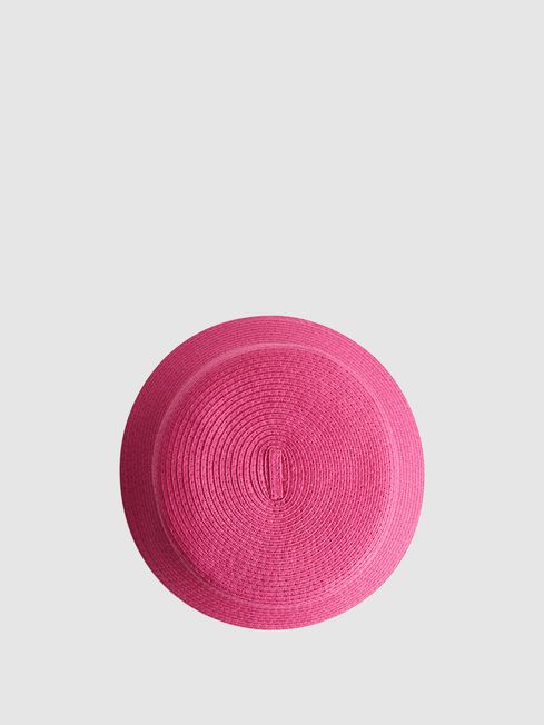 Reiss Pink Lexi Bucket Woven Bucket Hat