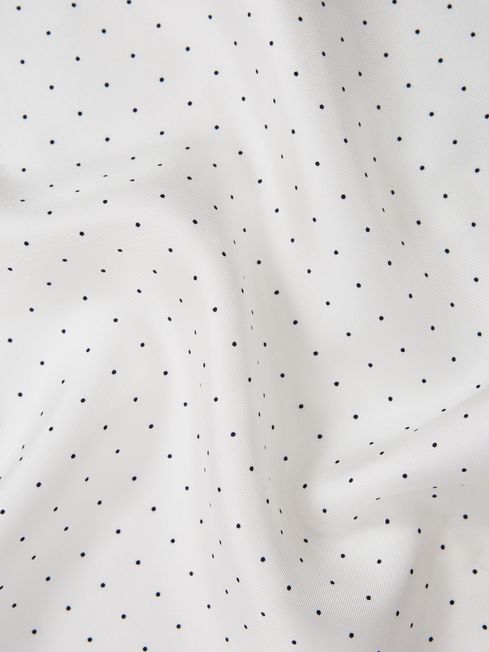 Polka Dot Silk Pocket Square in White