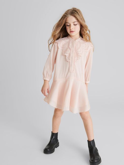 Reiss Poppy Junior Embroidered Detail Dress | REISS USA