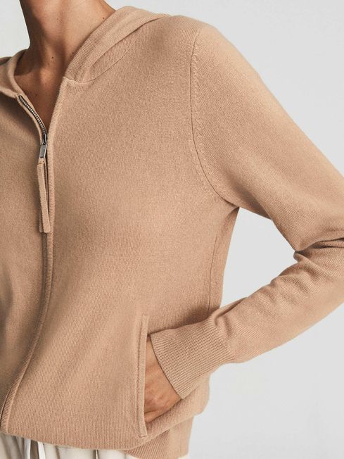 Camel cashmere hoodie store