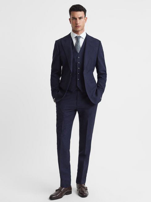 Reiss Bold Slim Fit Wool Waistcoat 