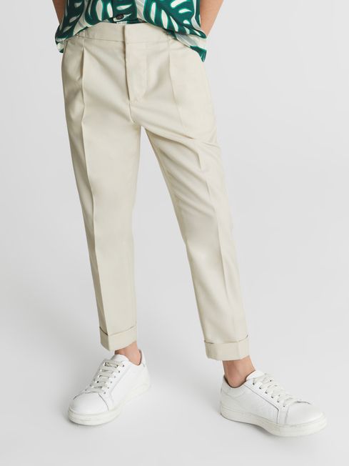 Reiss Brighton Casual Cropped Tapered Trousers REISS Rest of Europe