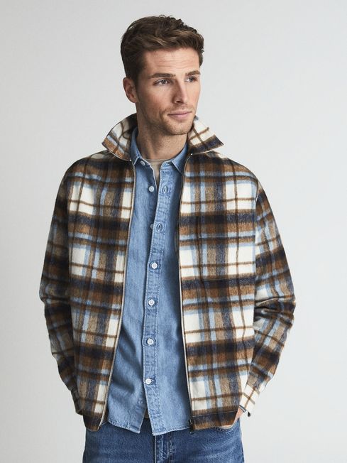 Reiss Hutch Brushed Check Over-Shirt | REISS USA