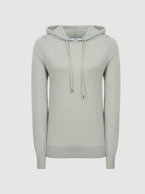 Reiss Sage Luna Merino Wool Hoodie