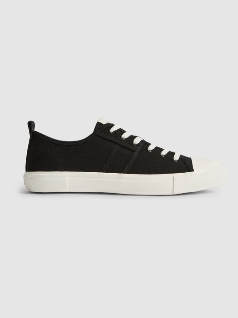 All black canvas trainers deals