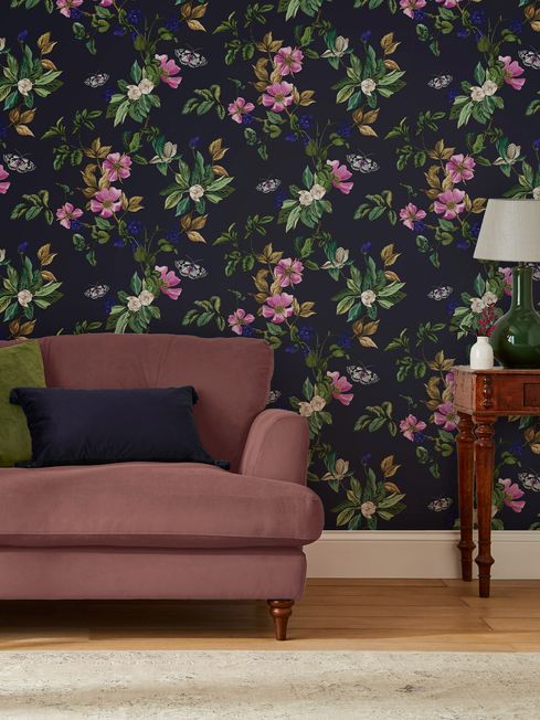 Joules French Navy Wakerley Woodland Floral Wallpaper Wallpaper