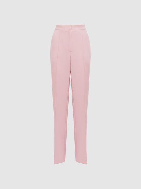 Reiss Pink Blair High Rise Wide Leg Trousers