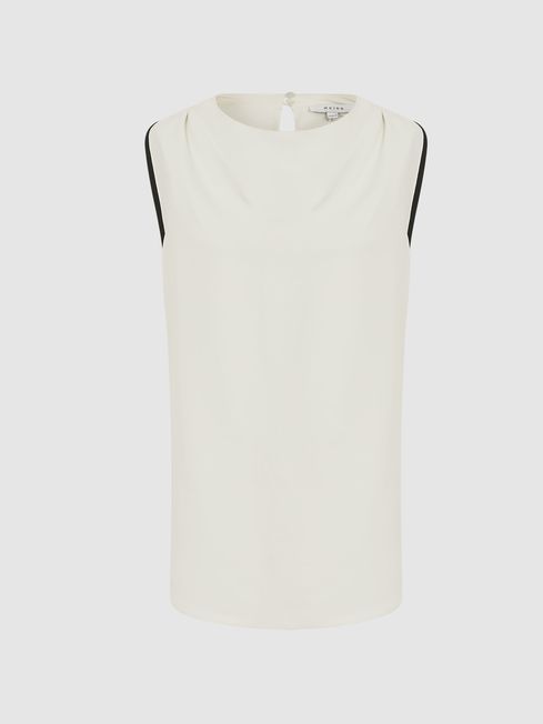 Reiss August Sleeveless Twill Blouse | REISS Rest of Europe
