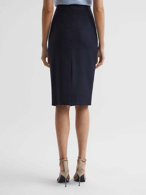 Reiss Navy Hayes Pencil Skirt