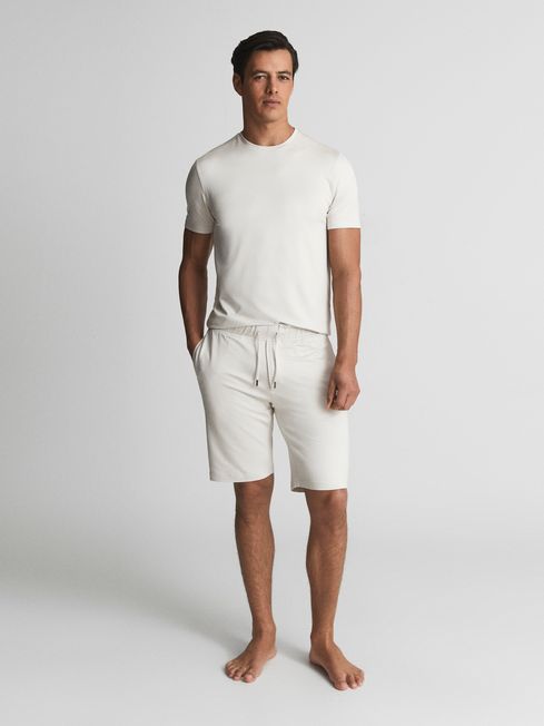 Reiss Winter White Hunt Drawcord Jersey Shorts