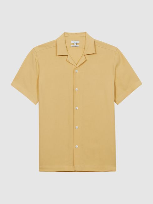Yellow cuban collar clearance shirt