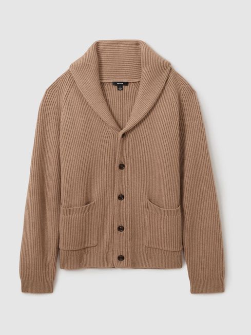 Ribbed collar cardigan new arrivals