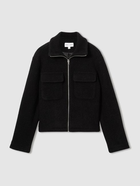 Wool boucle jacket shop