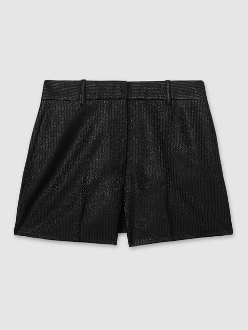 Reiss Minnie Lame Stripe Twill Tuxedo Shorts REISS Rest of World