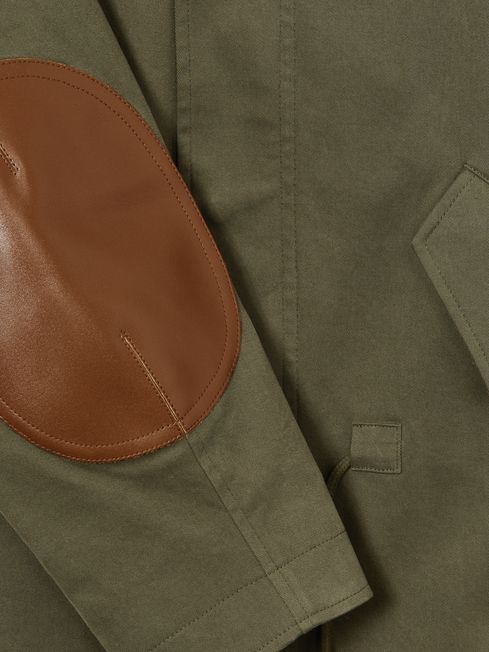 Reiss Khaki Karmie 9-13 yrs Cotton-Blend Gabardine Utility Coat