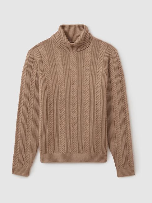 Roll neck camel jumper outlet
