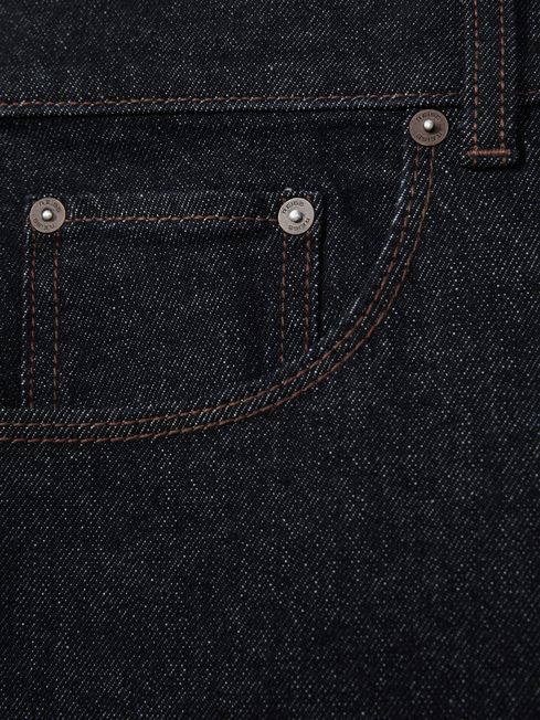 Straight-Leg Jeans in Raw Indigo