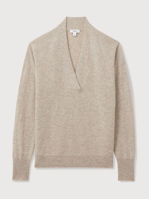 Oatmeal v neck jumper clearance
