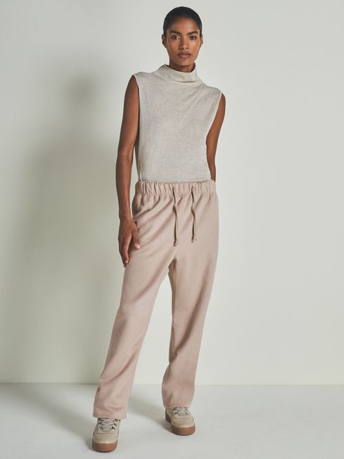 Reiss Les 100 Ciels Merino and Silk Joggers in Neutral