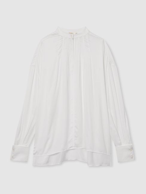 Reiss Off White Noemie Atelier Keyhole-Neck Top