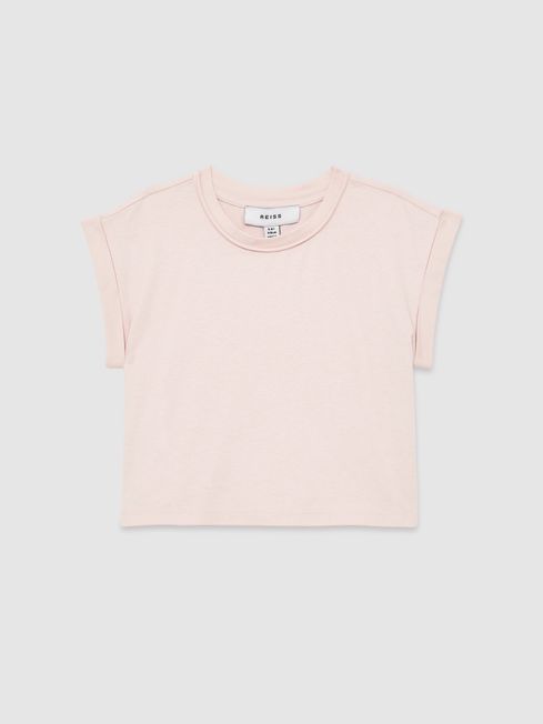 Reiss Pale Pink Terry 13-14 yrs Cotton-Jersey Cropped T-Shirt