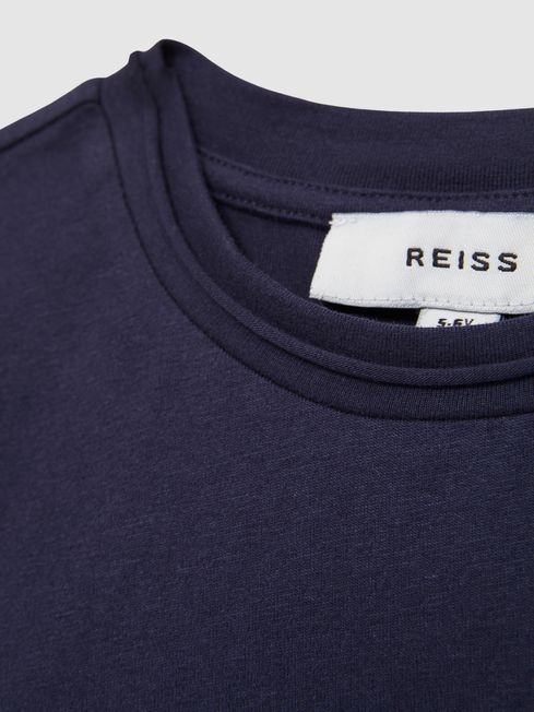 Reiss Navy Terry 13-14 yrs Cotton-Jersey Cropped T-Shirt