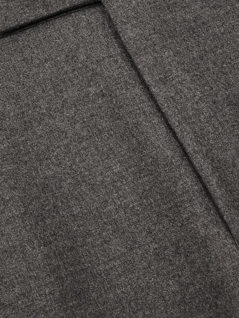 Reiss Grey Melange Degree Modern-Fit Wool-Blend Flannel Suit Trousers