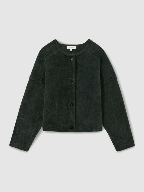 Black fluffy cropped jumper discount