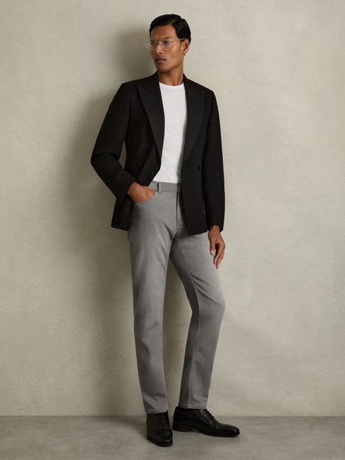 Reiss Light Washed Grey Picton Cotton-Stretch Slim-Fit Jeans