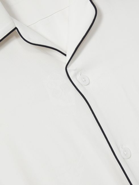 Reiss White Aperitif Cocktail-Jacquard Faille Shirt