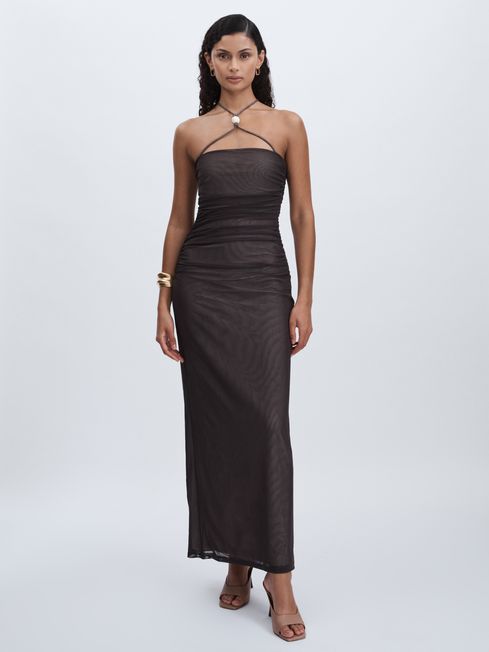 Ryanna ruched mesh dress on sale