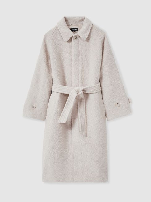 Wool blend boucle coat store