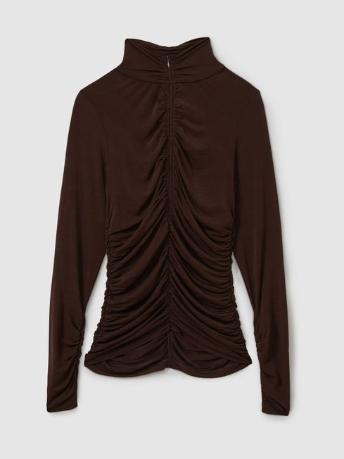 High neck jersey top 2025