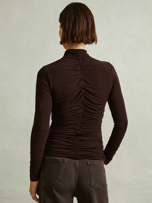 High neck jersey top cheap