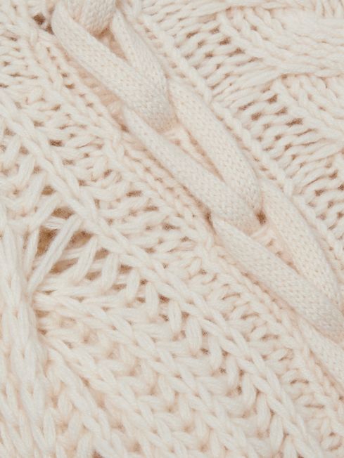 Reiss Cream Aubrey Atelier Wool and Cashmere Cabled Jumper