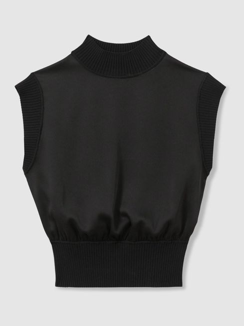 Florere Hybrid Satin Knit Cropped Top