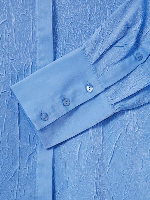 Significant Other Periwinkle Crinkle Satin Shirt