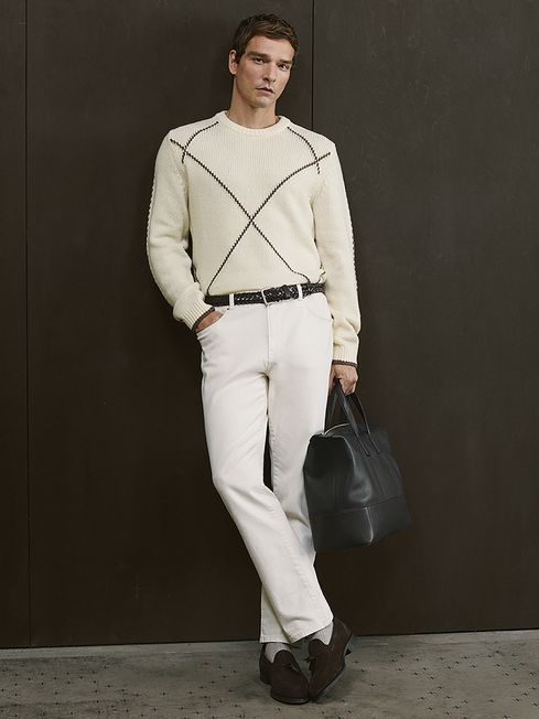 White embroidered jumper on sale