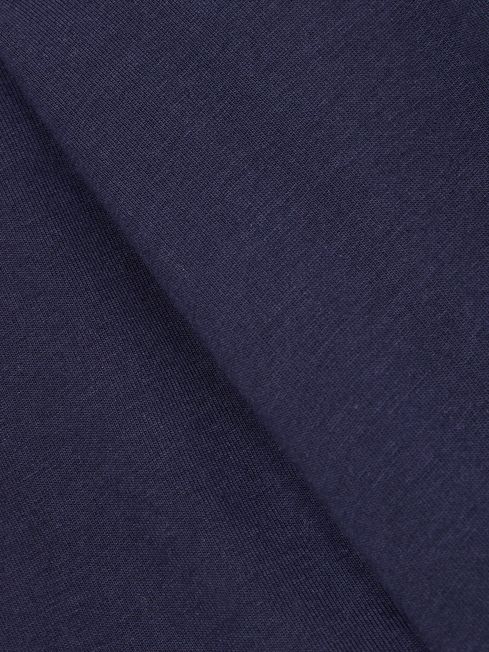 Reiss Navy Carey 4-9 yrs Cotton-Jersey Roll-Neck Top with Stretch