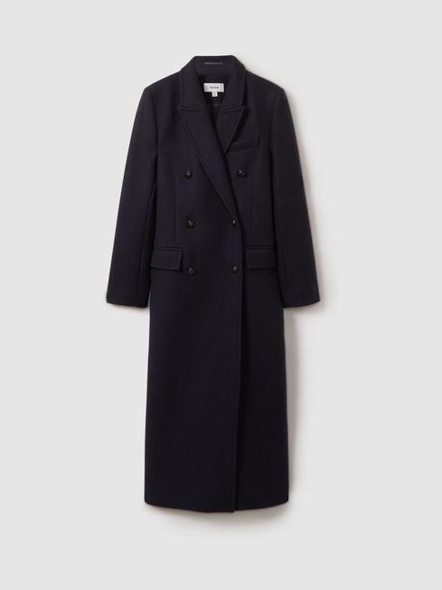 Reiss Florence Wool Blend Twill Double Breasted Coat REISS Rest of Europe