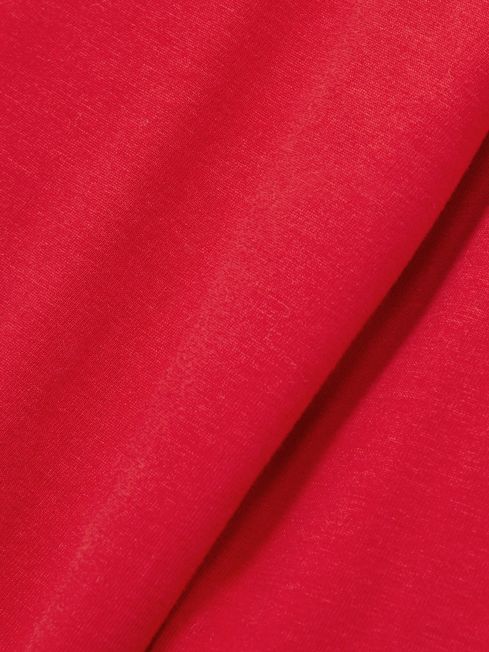 Reiss Red Carey 4-9 yrs Cotton-Jersey Roll-Neck Top with Stretch