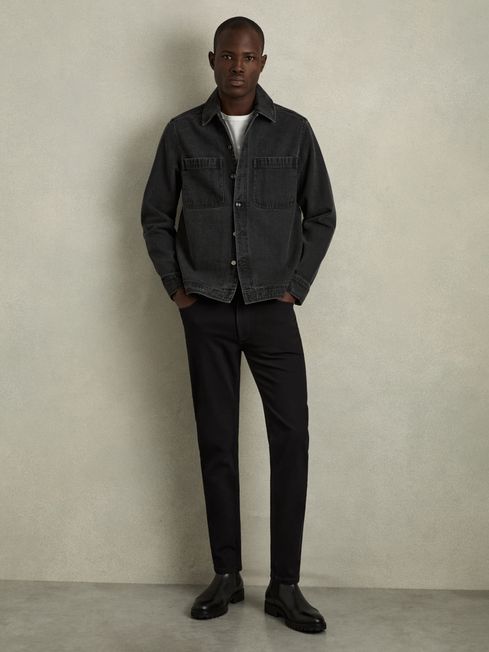 Reiss Stay Black Picton Cotton-Stretch Slim-Fit Jeans