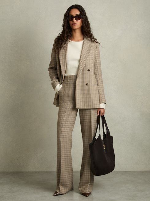 Reiss houndstooth blazer top