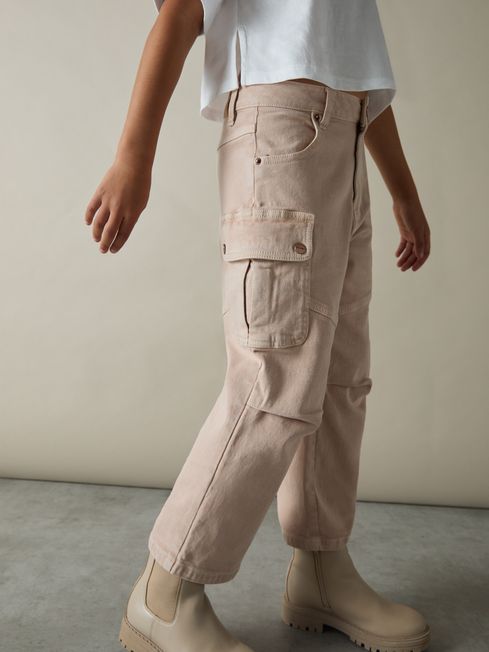 Reiss Camel Ocean 9-13 yrs Straight-Leg Patch Pocket Jeans