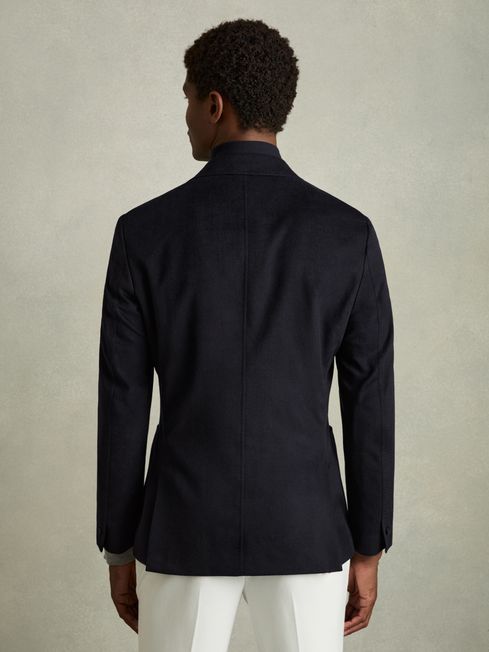 Reiss Navy Patch Regular-Fit Single-Breasted Blazer With Gilet Insert