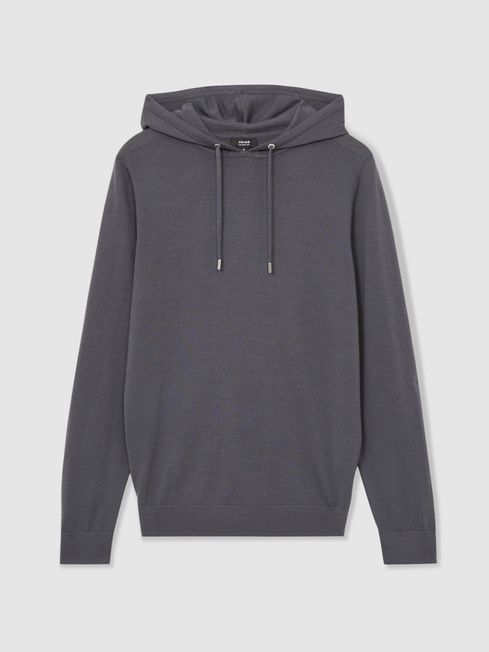 Black wool hoodie clearance