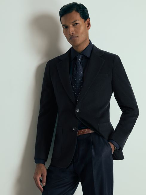 Atelier Single Breasted Suit Jacket in Navy