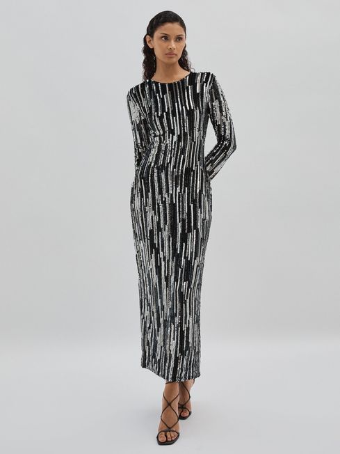 Beaded halter neck dress sale