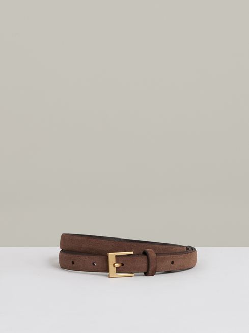 Reiss Rust Holly Leather Skinny Belt